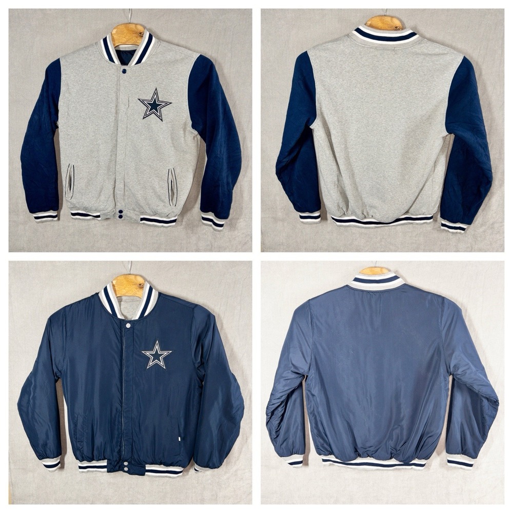 NFL Dallas Cowboys Reversible Varsity Jacket Fleece‎ & Nylon Mens Medium